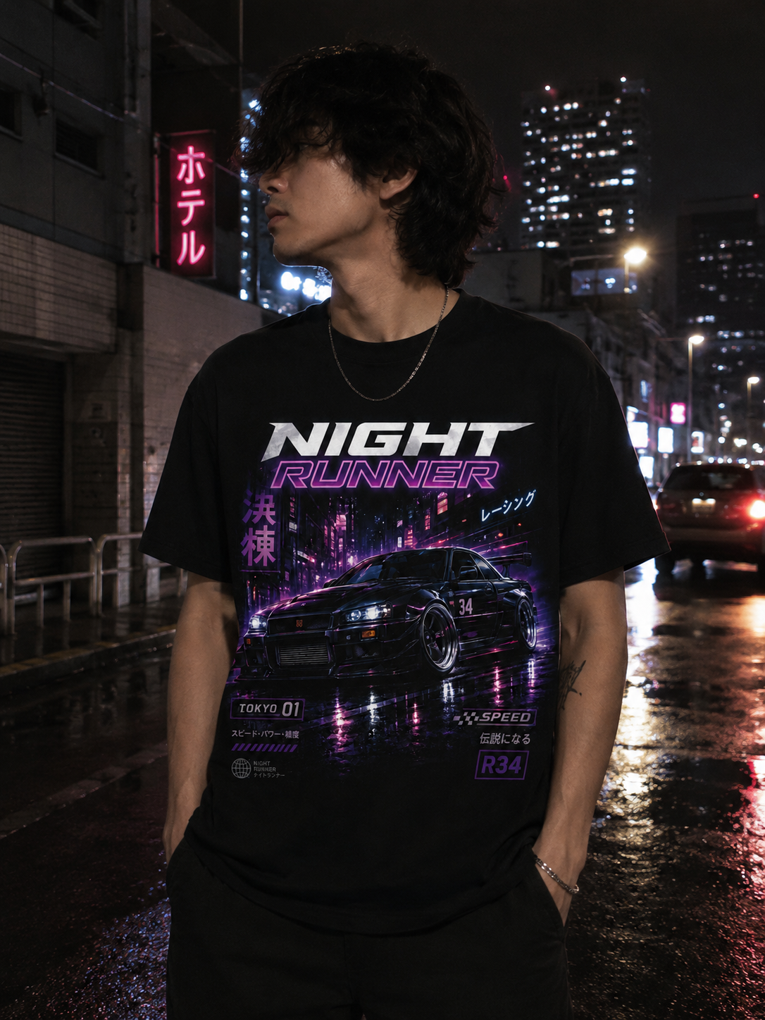 Night Runner R34 Streetwear Tee