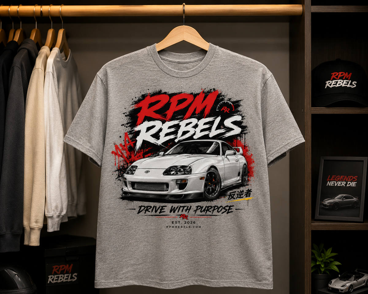 RPM Rebels Drive With Purpose | Toyota Supra MK4 Streetwear T-Shirt