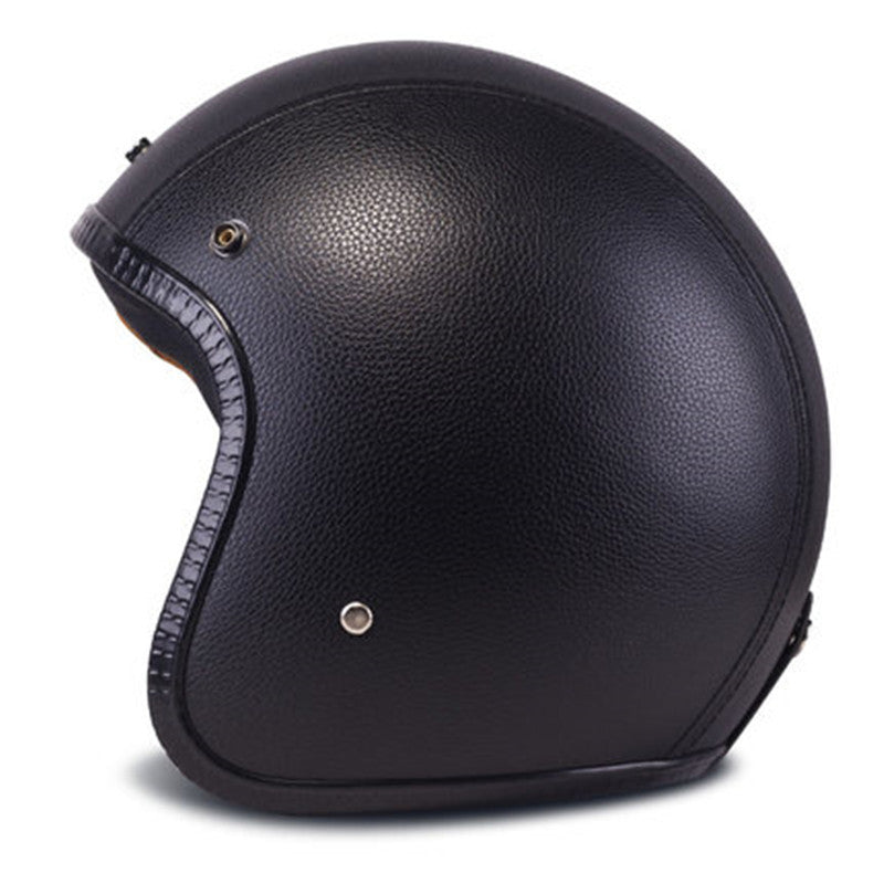 RPM Rebels Faux Leather Motorcycle Half Helmet