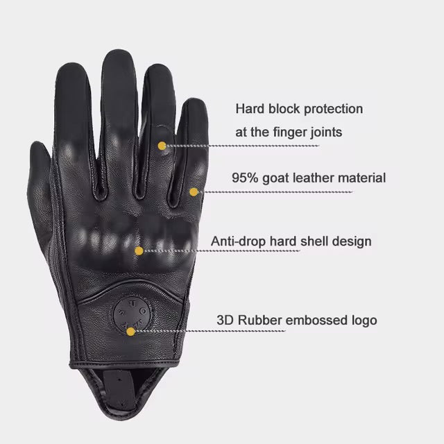 Breathable Women'S Leather Biker Gloves