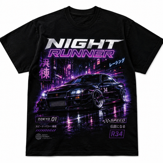 Night Runner R34 Streetwear Tee