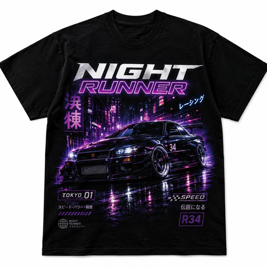 Night Runner R34 Streetwear Tee