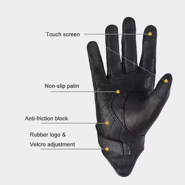 Breathable Women'S Leather Biker Gloves