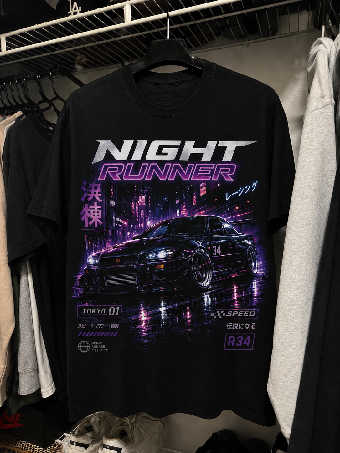 Night Runner R34 Streetwear Tee
