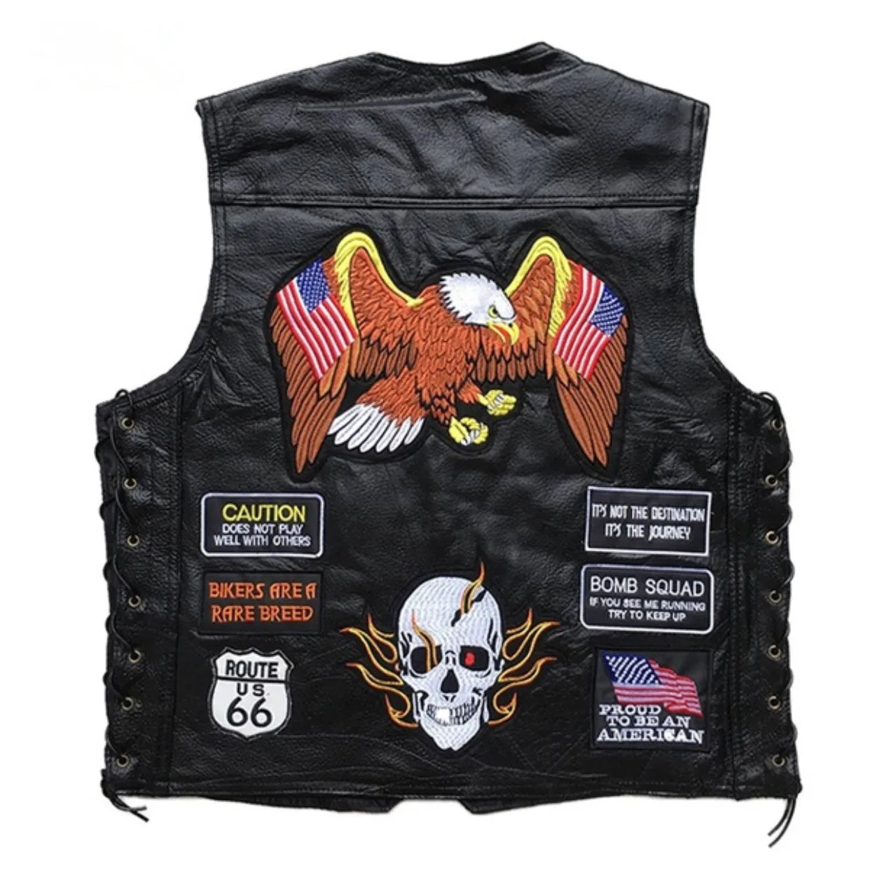 RPM Rebels Punk Motorcycle Vest With 42 Patches