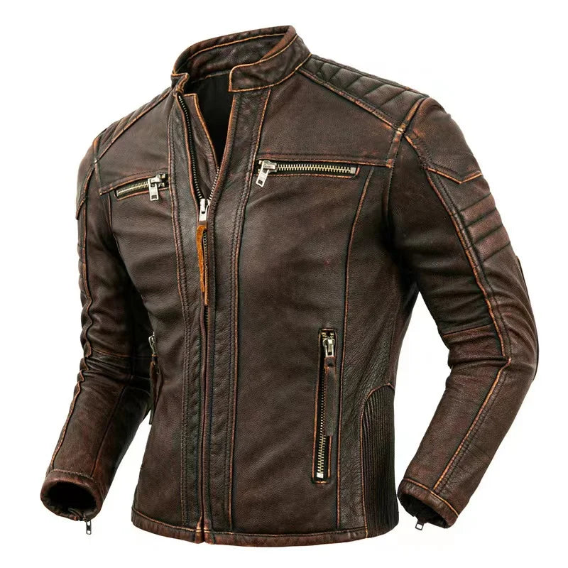 Vintage Real Leather Motorcycle Jacket