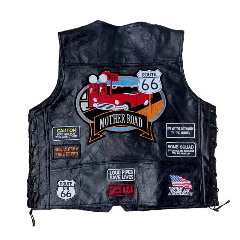 RPM Rebels Punk Motorcycle Vest With 42 Patches