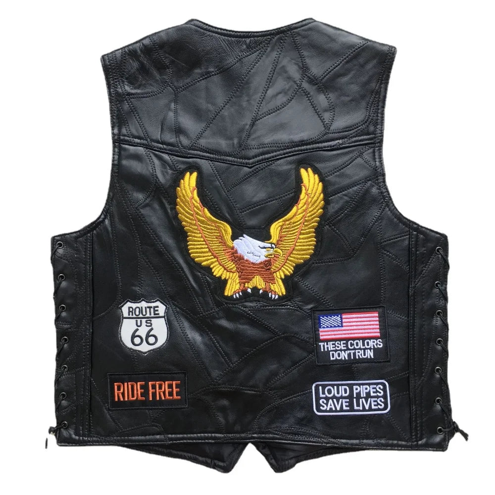 RPM Rebels Punk Motorcycle Vest With 42 Patches