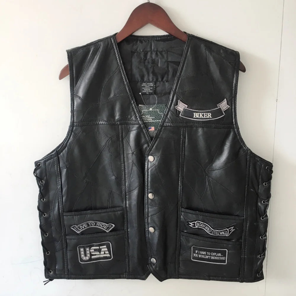 RPM Rebels Punk Motorcycle Vest With 42 Patches