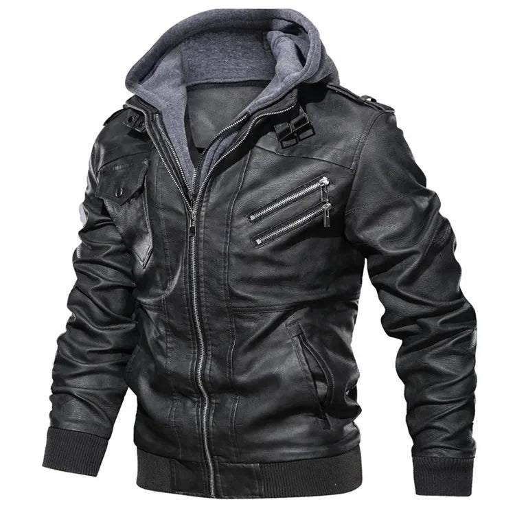 RPM Rebels Hoodie Motorcycle Leather Jacket