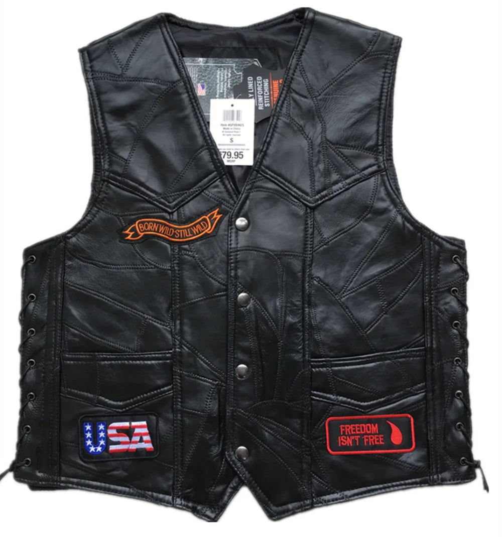 RPM Rebels Punk Motorcycle Vest With 42 Patches