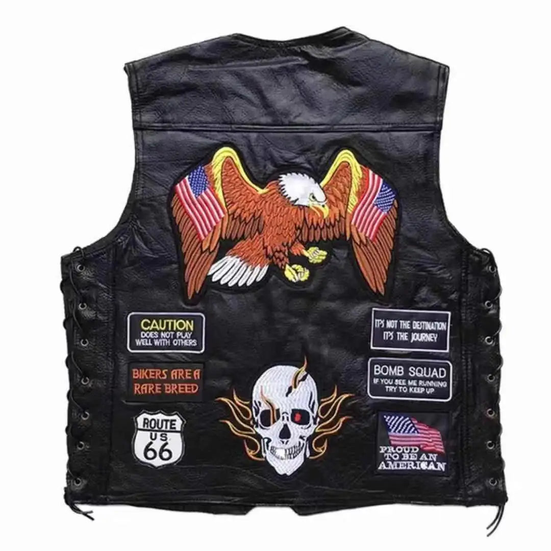 RPM Rebels Punk Motorcycle Vest With 42 Patches