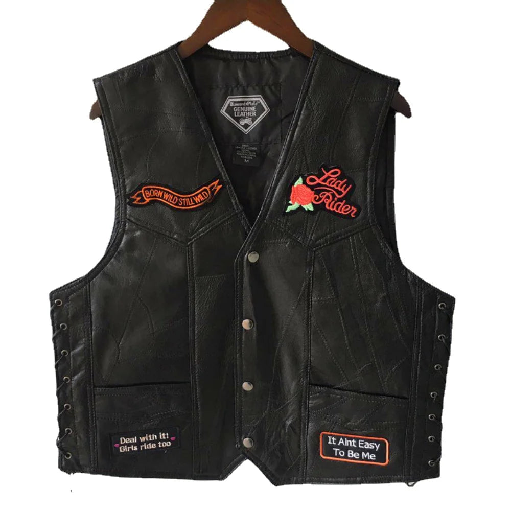 RPM Rebels Punk Motorcycle Vest With 42 Patches