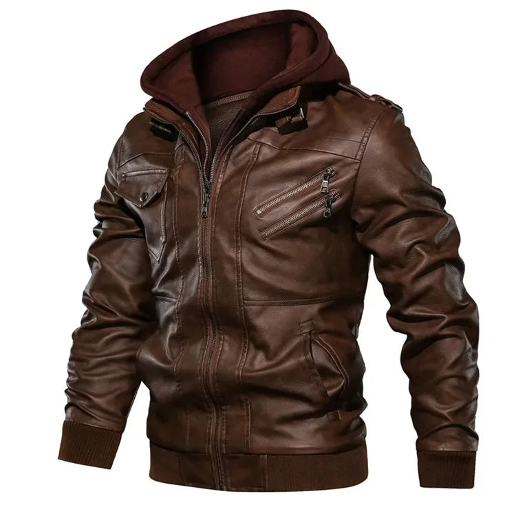 RPM Rebels Hoodie Motorcycle Leather Jacket