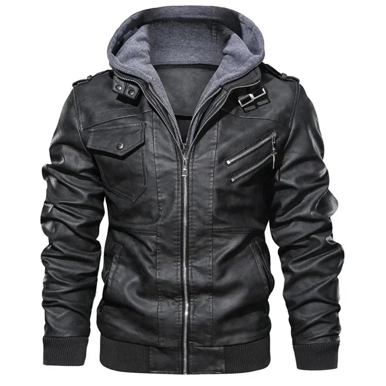 RPM Rebels Hoodie Motorcycle Leather Jacket