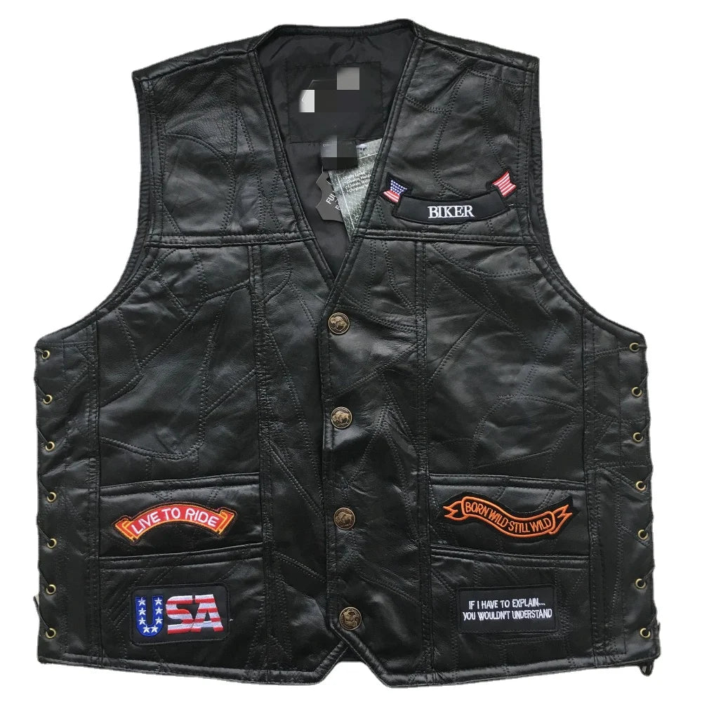 RPM Rebels Punk Motorcycle Vest With 42 Patches