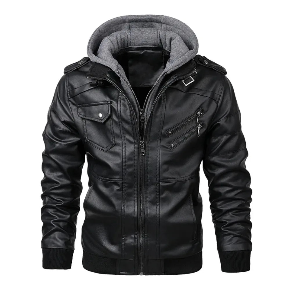 RPM Rebels Hoodie Motorcycle Leather Jacket