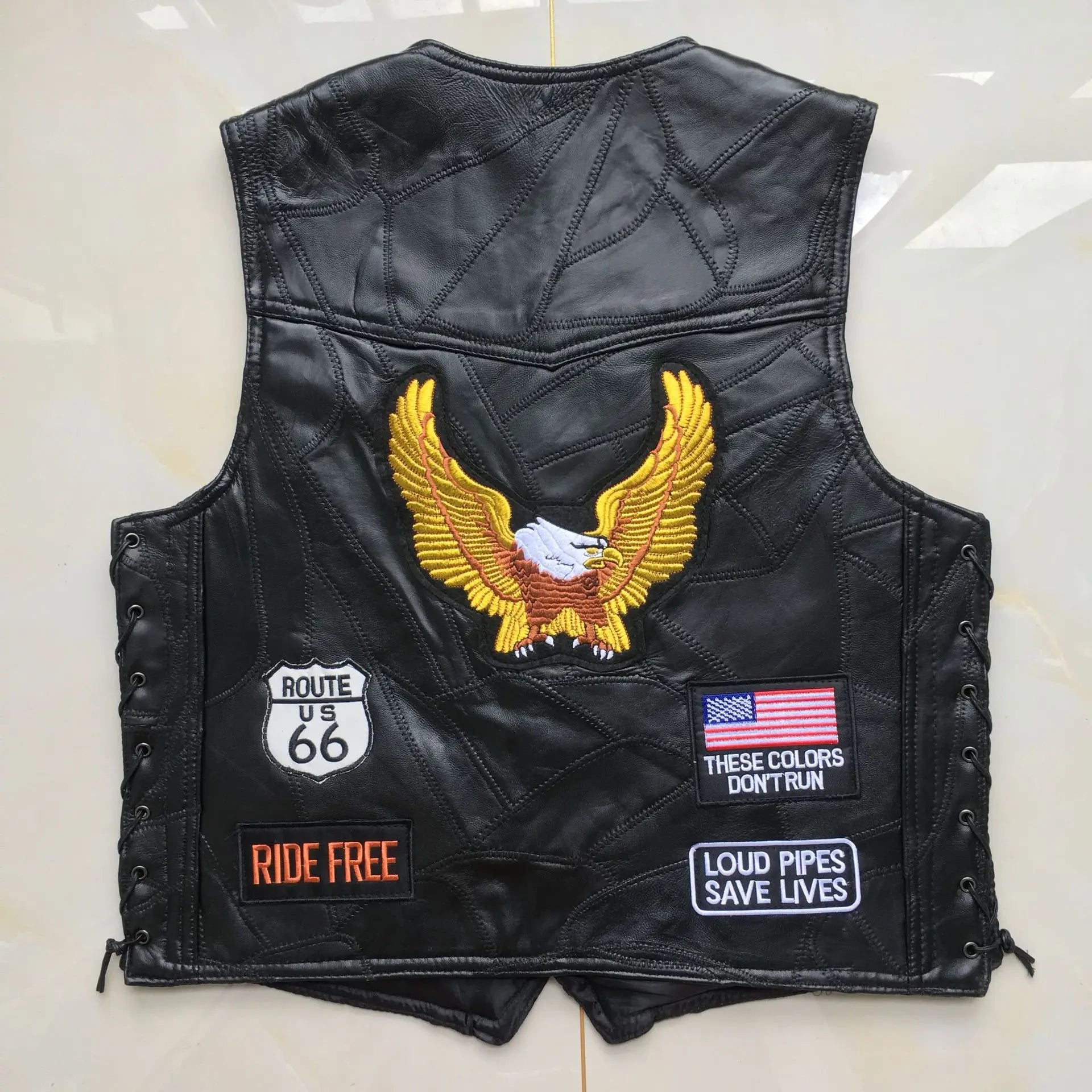 RPM Rebels Punk Motorcycle Vest With 42 Patches