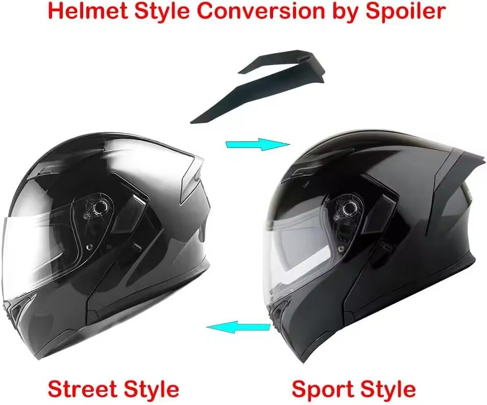 RPM Rebels Glossy Black Modular Motorcycle Helmet