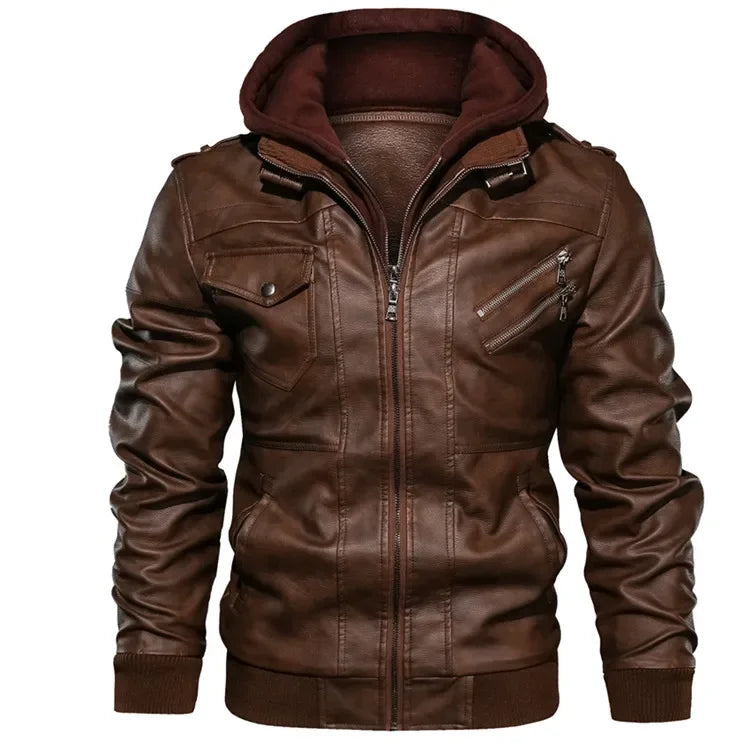 RPM Rebels Hoodie Motorcycle Leather Jacket