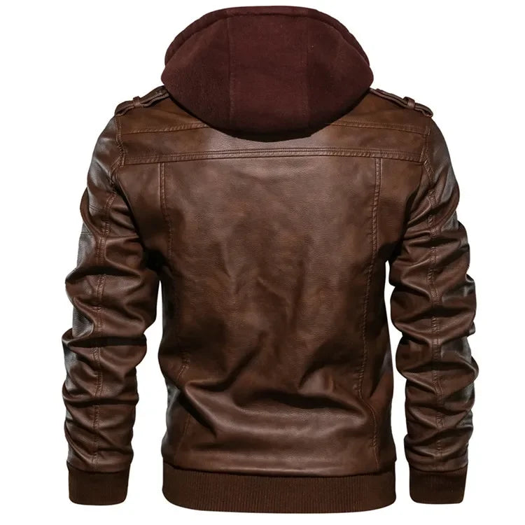 RPM Rebels Hoodie Motorcycle Leather Jacket