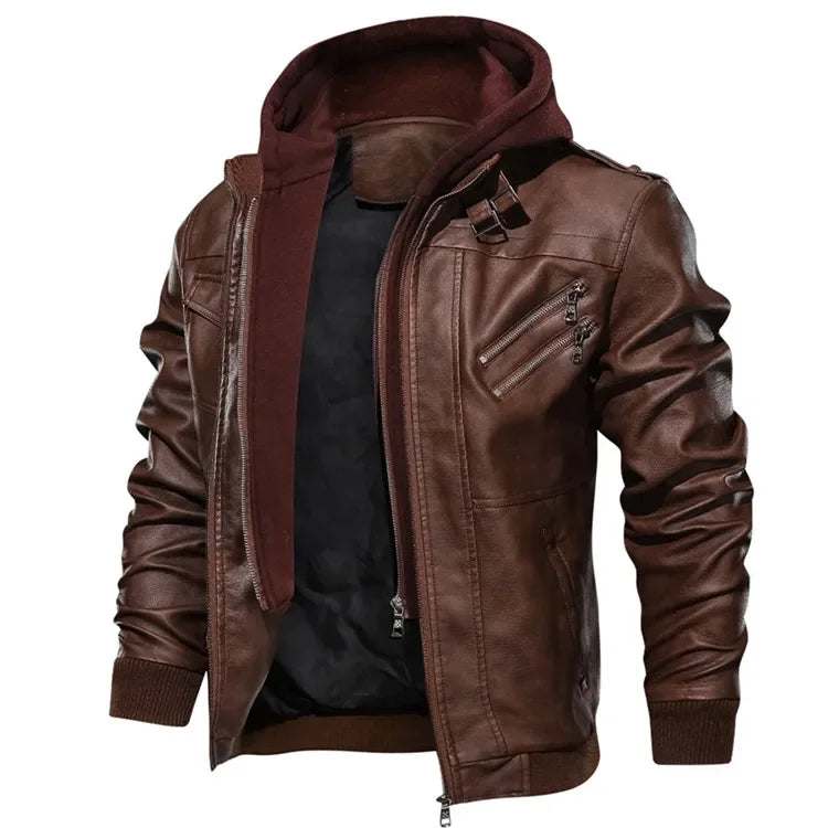 RPM Rebels Hoodie Motorcycle Leather Jacket