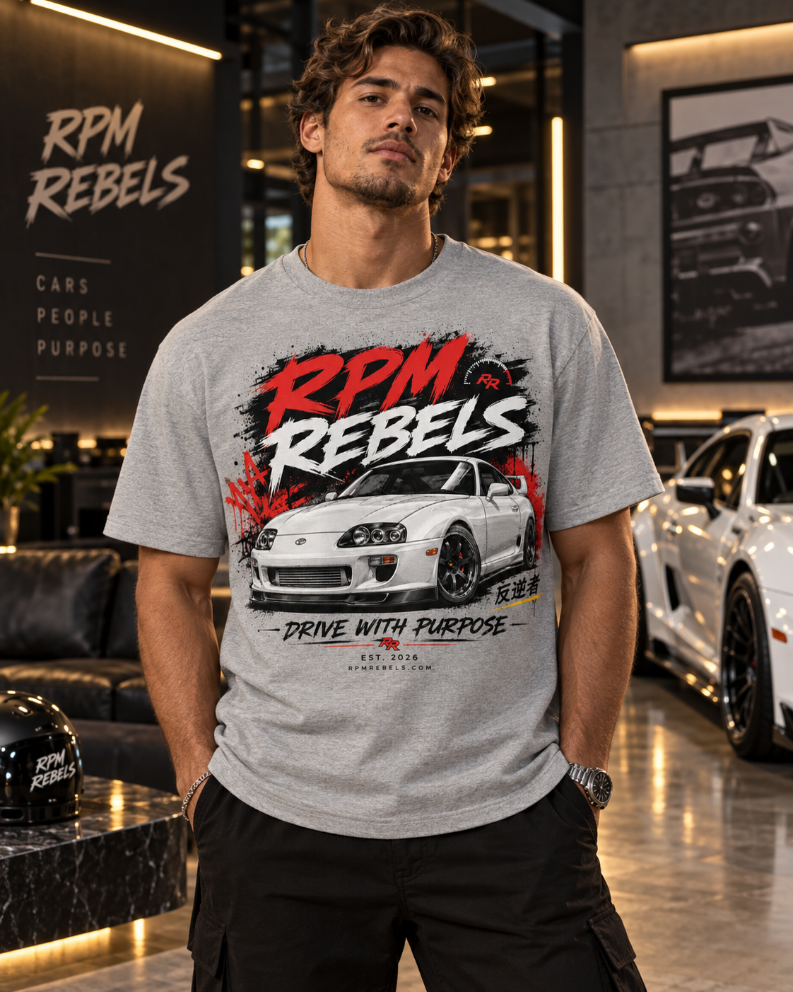 RPM Rebels Drive With Purpose | Toyota Supra MK4 Streetwear T-Shirt