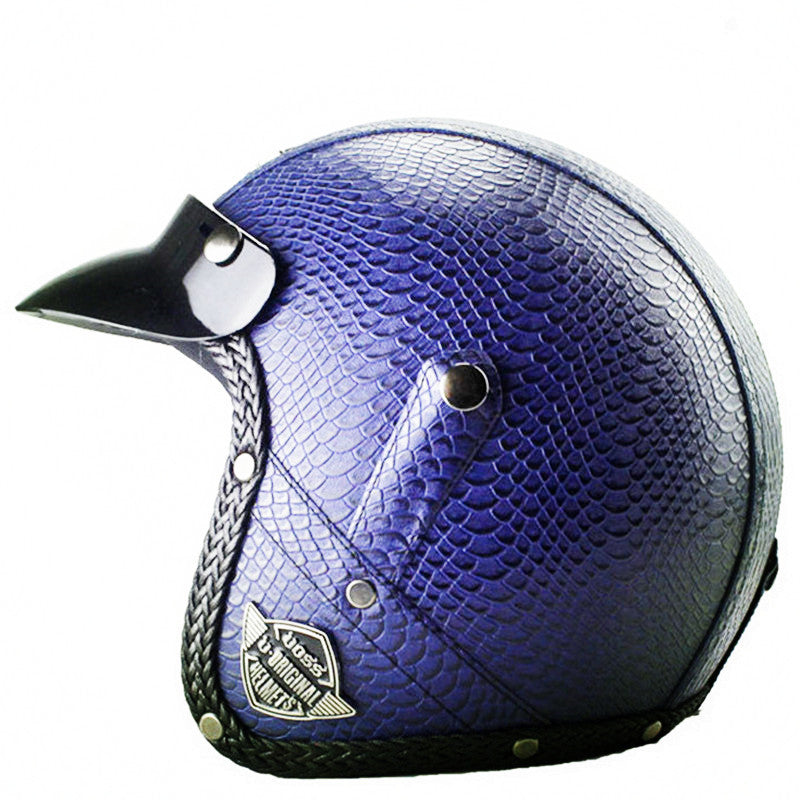 RPM Rebels Retro Leather Motorcycle Helmet