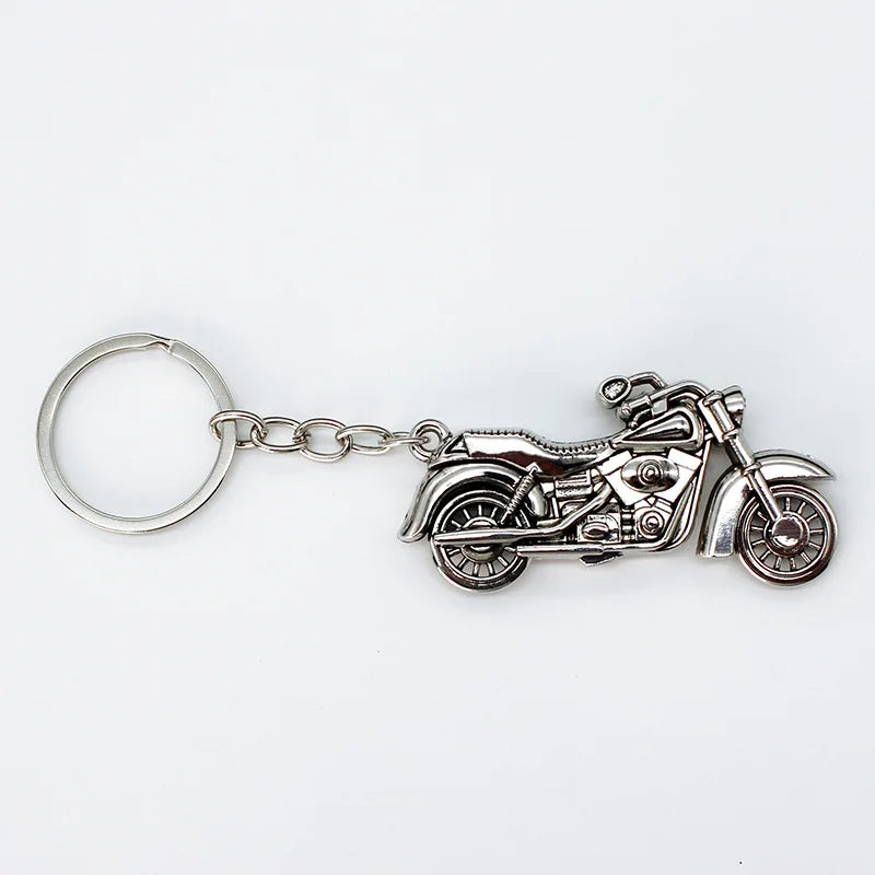 Silver Motorcycle Vintage Key Tag