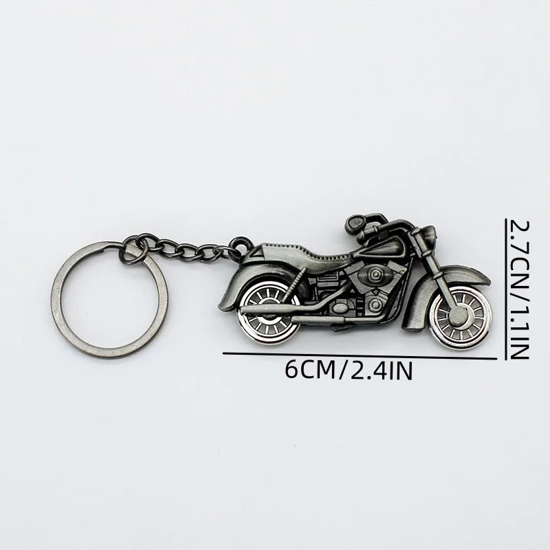 Silver Motorcycle Vintage Key Tag